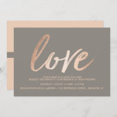 Elegant Script Faux Foil Love Kaart (Voorkant / Achterkant)