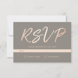 Elegant Script Faux Foil RSVP Kaartje