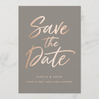 Elegant Script Faux Foil Save the Date