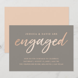 Elegant Script Faux Foil Verloving Kaart