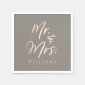 Elegant Script Faux Folie Mr & Mrs Servetten (Voorkant)