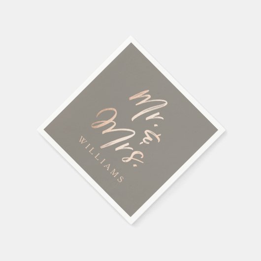 Elegant Script Faux Folie Mr & Mrs Servetten (Hoek)