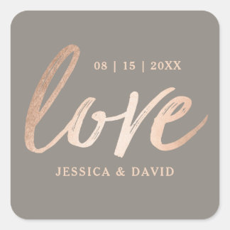 Elegant Script Faux Folie Vierkante Sticker