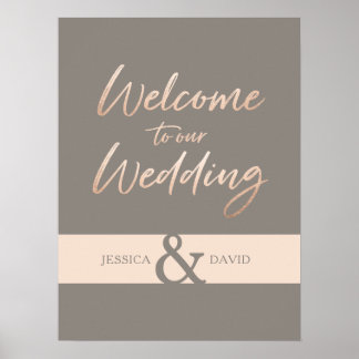Elegant Script Faux Folie Wedding Poster