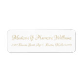 Elegant Script faux Gold Aangepast retouradres Etiket (Voorkant)