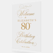 Élégant Script Faux Gold Anniversaire Bienvenue (Angle)