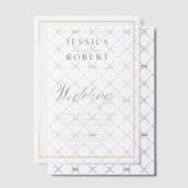 Elegant Script Faux Gold Border Wedding Vellum Uitnodigingen (Offset (Uitnodiging))