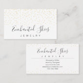 Elegant Script Faux Gold Confetti Visitekaartje (Voorkant / Achterkant)