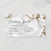 Elegant script Faux Gold Marble Modern Unieke Unie Visitekaartje (Voorkant)