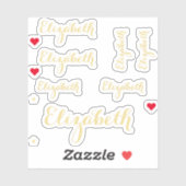 Elegant Script Faux Gold Naam DIY Custom Cut Vinyl Sticker (Vel)