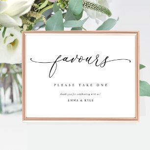 Elegant Script Favors Trouwbord Poster