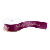 Elegant script Feestelijke Bourgogne Vrolijk Kerst Lint (Spoel)