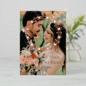 Élégant script feuille or enregistrer la carte dat (Debout devant)