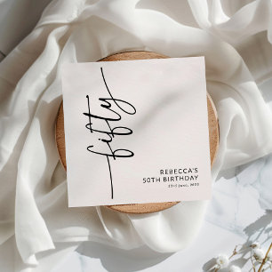 Elegant Script Fifty 50e Verjaardag Servet