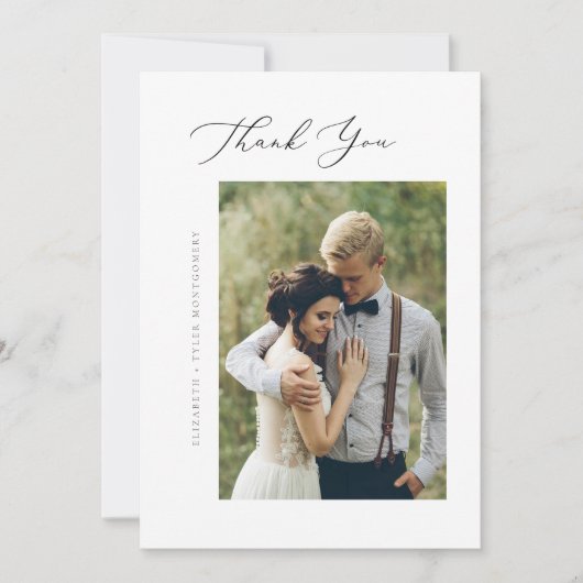 Elegant Script Flat Hartelijk dank Bedankkaart (Voorkant)