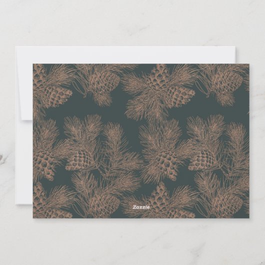 Élégant script fleuri DkGreen Carte photo de vacan (Dos)