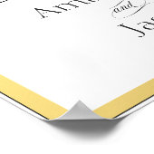 Élégant Script fleurit Mariage Affiche de bienvenu (Coin)