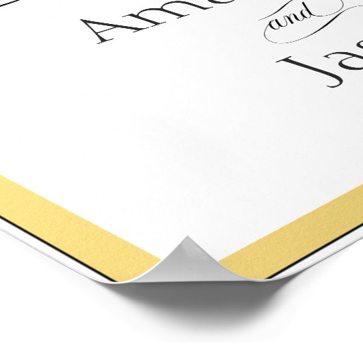 Élégant Script fleurit Mariage Affiche de bienvenu (Coin)