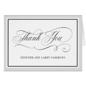 Élégant Script fleurit Mariage Merci (Devant Horizontal)