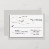 Élégant script fleurit RSVP avec n'importe quelle  (Devant / Derrière)