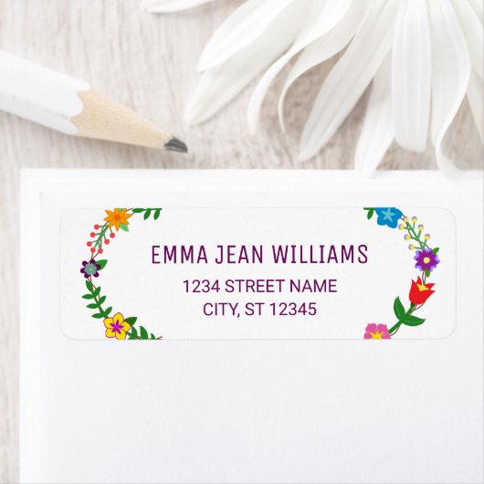 Élégant Script Fleurs Floral Moderne Étiquette (En situation)