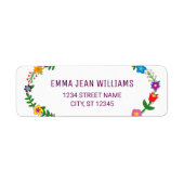 Élégant Script Fleurs Floral Moderne Étiquette (Devant)