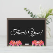 Elegant Script Floral Teacher reinigen Bedankkaart (Staand voorkant)