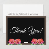 Elegant Script Floral Teacher reinigen Bedankkaart (Voorkant / Achterkant)