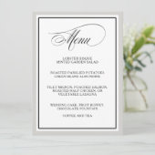 Élégant Script Flouris Menu Mariage (Debout devant)