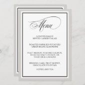Élégant Script Flouris Menu Mariage (Devant / Derrière)