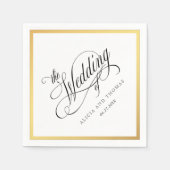 Elegant Script Flourish Wedding Servetten (Voorkant)