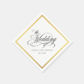 Elegant Script Flourish Wedding Servetten (Hoek)