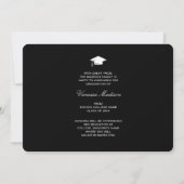 Elegant Script Flowers | Modern Photo Afstudeerder Aankondiging (Achterkant)