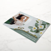 Elegant Script Flowers | Moderne Kaart Foto Afstud (Gedraaid)
