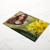 Elegant Script Flowers | Moderne Kaart Foto Afstud (Gedraaid)