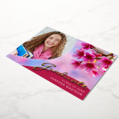 Elegant Script Flowers | Moderne Kaart Foto Afstud (Gedraaid)