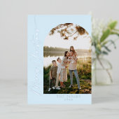 Élégant Script Foil Arch Photo Family Carte de vac (Debout devant)