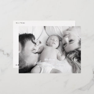 Élégant script Foil noir & blanc carte postale de 