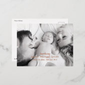 Élégant script Foil noir & blanc carte postale de  (Recto/Verso)