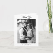 Elegant Script Folded Wedding Photo Bedankkaart (Voorkant)