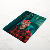 Elegant Script Folie Afstuderen Fotoaankondiging Folie Uitnodiging (Gedraaid)