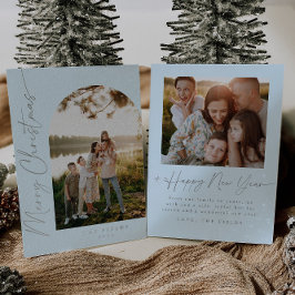 Elegant Script Folie Arch Photo Family Holiday Kaa Folie Feestdagenkaart