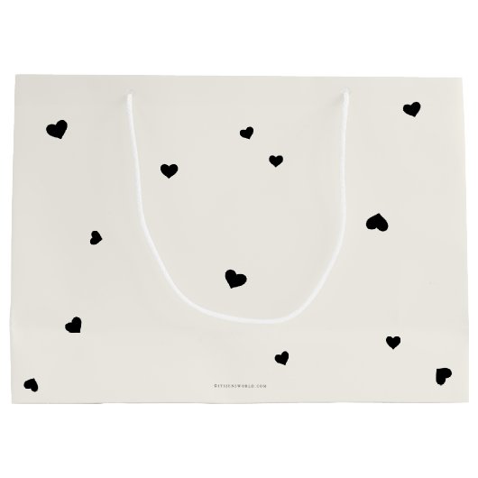 Elegant Script Font + Hearts Valentijnsdag Groot Cadeauzakje (Achterkant)