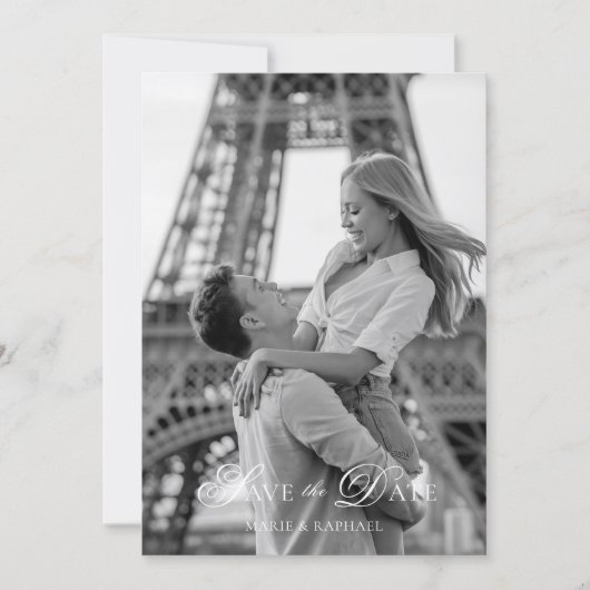 Elegant Script Font Photo Save the Date (Devant)