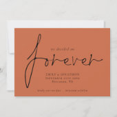Elegant Script for ever QR code Terracotta Save The Date (Voorkant)