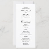 Élégant Script Formal White Wedding Programme (Devant)