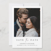 Elegant Script Foto Bruiloft Bewaar de Datum Uitno Save The Date (Voorkant)