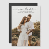 Elegant Script Foto Bruiloft Magnetische Kaart (Voorkant / Achterkant)