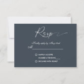 Elegant script foto bruiloft minimaal modern RSVP (Achterkant)