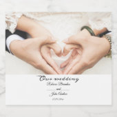 Elegant Script Foto Bruiloft Persoonlijk  Sparkling Wijnetiket (Enkel label)